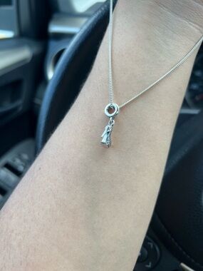 Pandora Adjustable Necklace with Cinderella Pendant Sterling Silver ALE